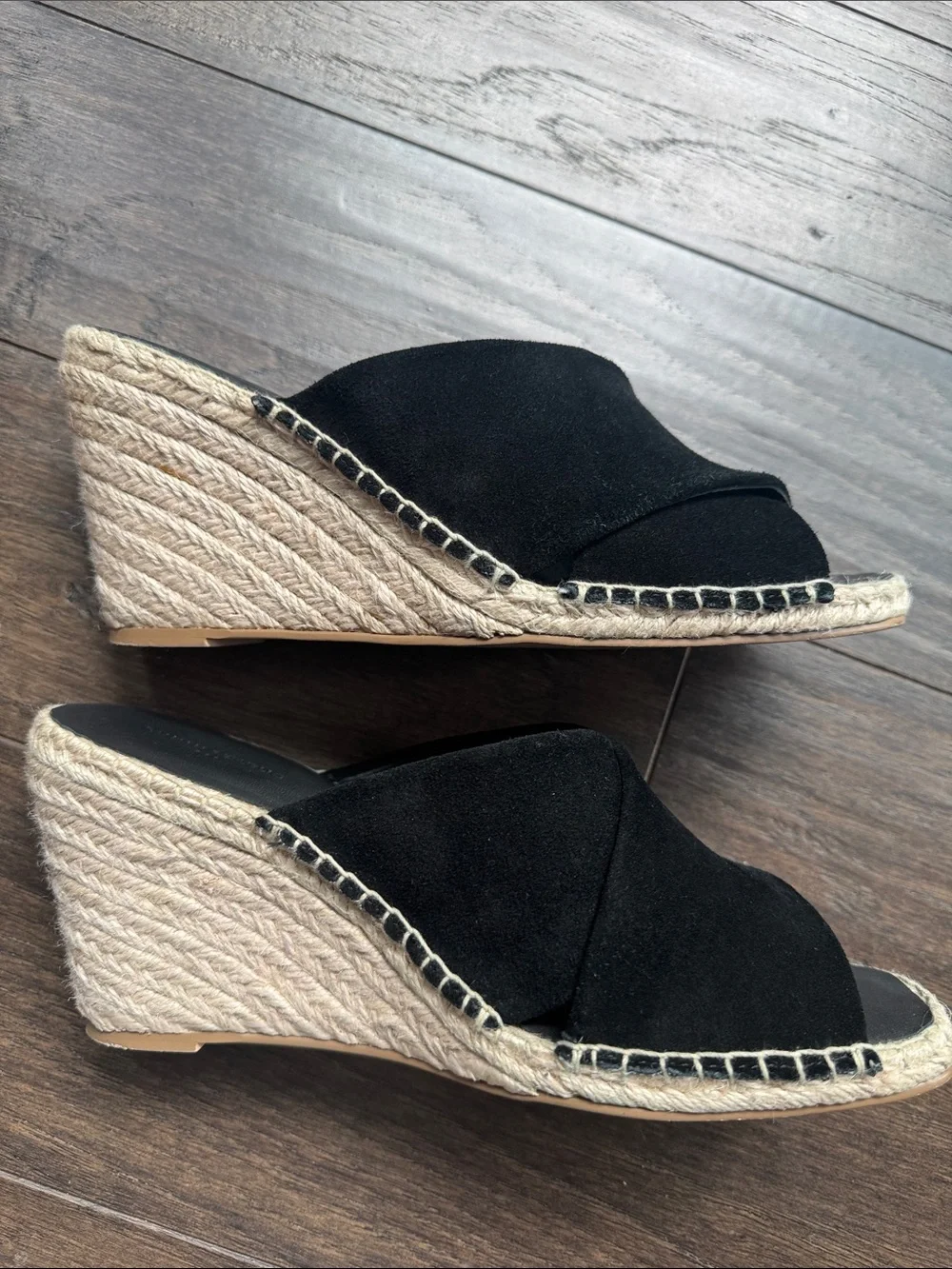 Banana Republic leather Wedge espadrille platforms